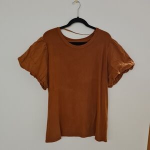 Women's Puff Sleeve Tee - Rust